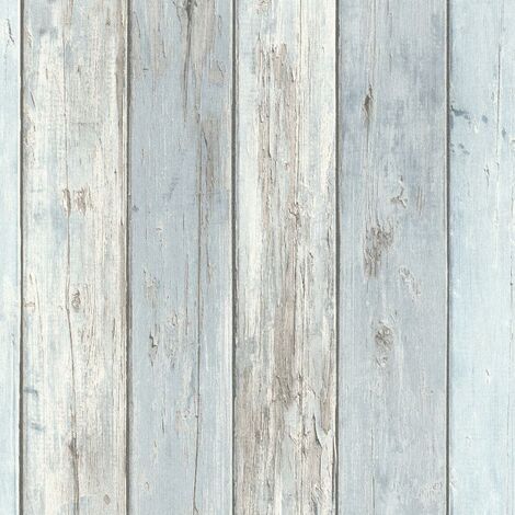 Newport Wallpaper • Bleached White Wood Effect • Milton & King EU