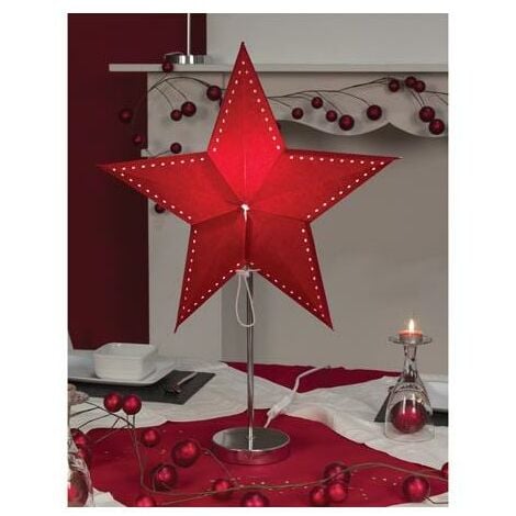 Light Creations Paperstar - Stern - mit Ständer - Rot - 45 cm - 230 V - E14-Leuchtmittel nicht enthalten