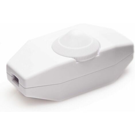Light Dimmer with Rotary Switch, 220-230V, White, for Dimmable LED Bulbs