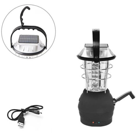 Light Fixture, Portable Lantern, Solar Lantern, Black Dynamo Hand Crank 36 LED Camping Lantern Emergency Light Suitable for Outdoor Camping--BDD