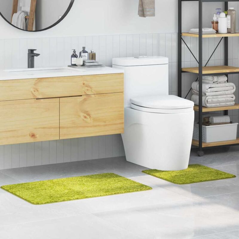 Bath Mat 2 Pcs Light Green 50 X 50 Cm Polypropylene Vidaxl