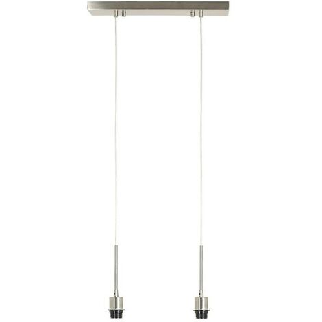 Light & Living 3014228 - Lampe Suspendue "SitKA" 2xE27 max.60W - 48x120cm - nickel satin