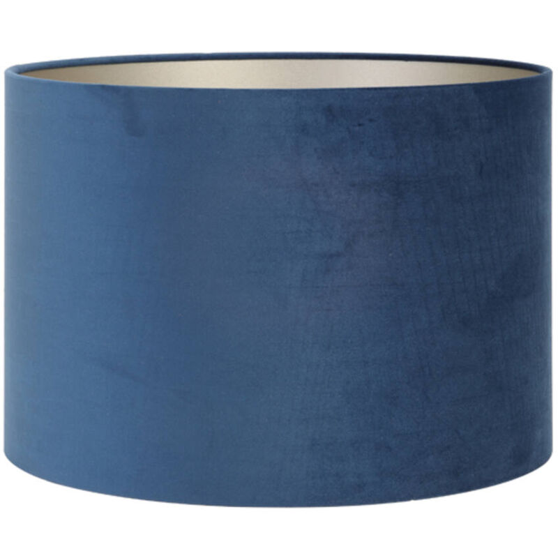 Abat-jour - Velours - bleu - textile - ø 20cm - - Light&living
