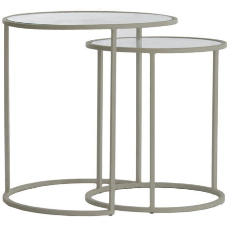 Light & Living Beistelltischset TALCA mit klarem Rippenglas und