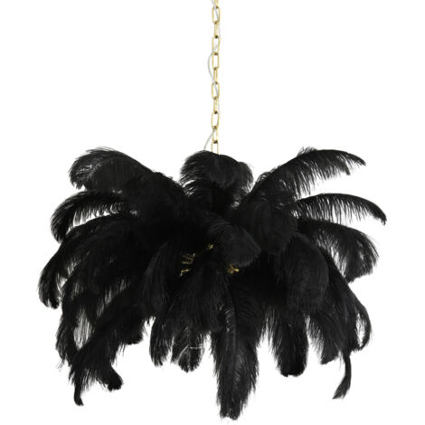 Light & Living - hängeleuchte - Feather - schwarz - metall -