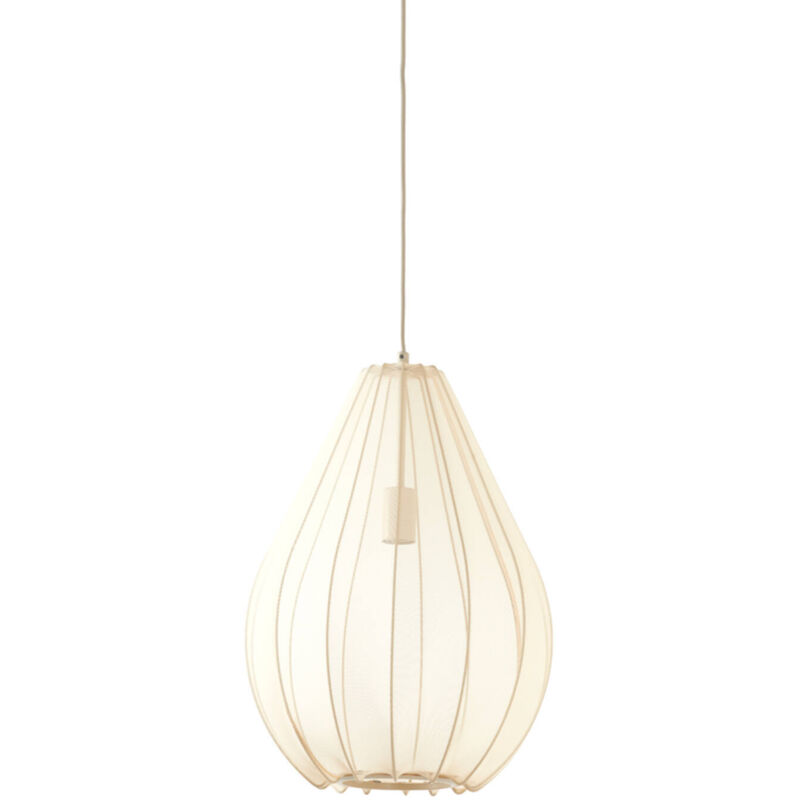 Light & Living Light&living - Hängeleuchte - Itela - Beige Weiß - Textil - Ø