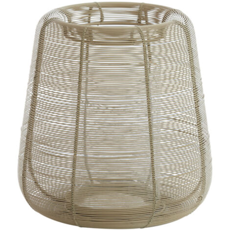 Light & Living Kompakt Windlicht ADETA Sand mit Glas – Ø28x29 cm