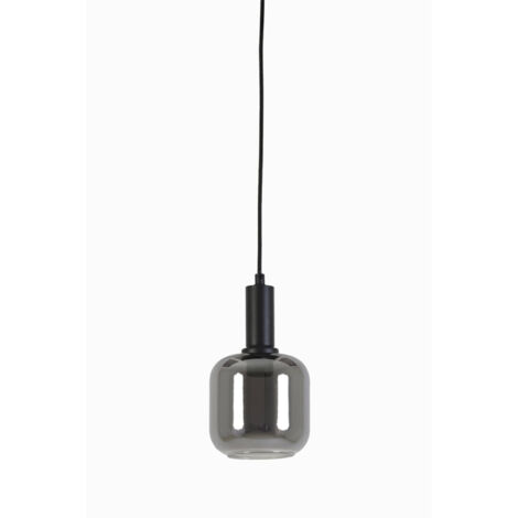 Light & Living - lámpara colgante - Lekar - negro - vidrio -