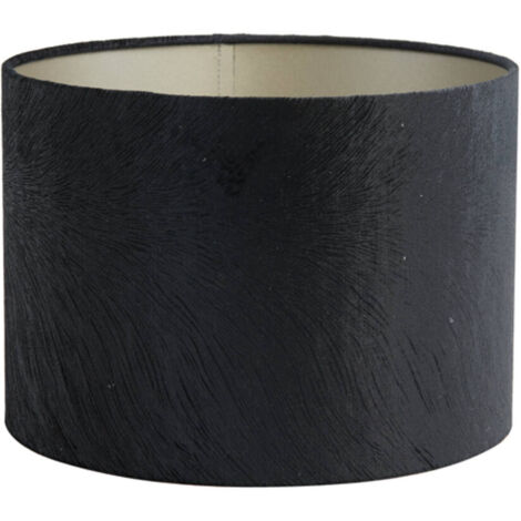 Light & Living - pantalla de lámpara - Lubis - negro - textil - Ø