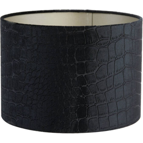 Light & Living - pantalla de lámpara - Praya - negro - textil - Ø