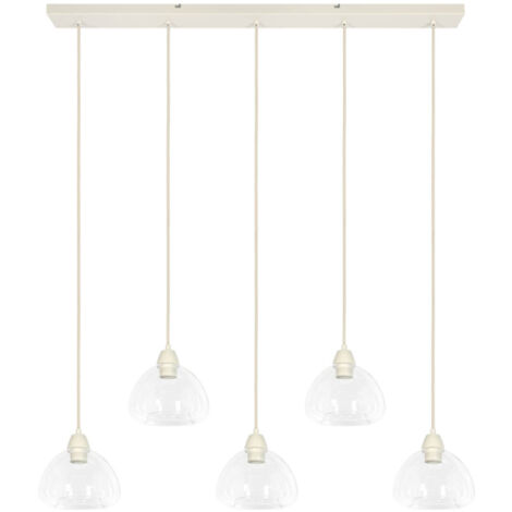 Light & Living - suspension - Bisho - beige - verre - grande
