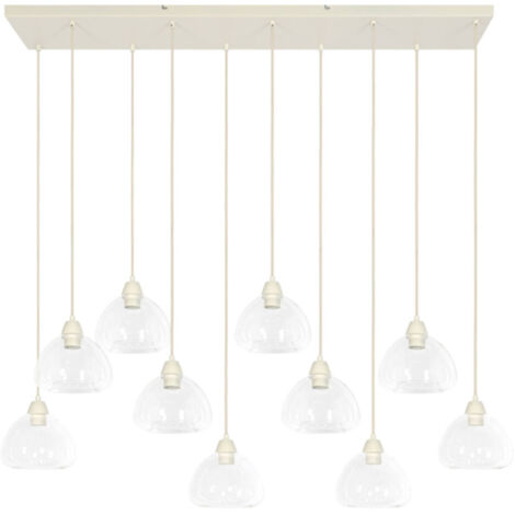 Light & Living - suspension - Bisho - beige - verre - grande