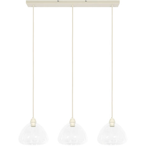 Light & Living - suspension - Bisho - beige - verre - grande