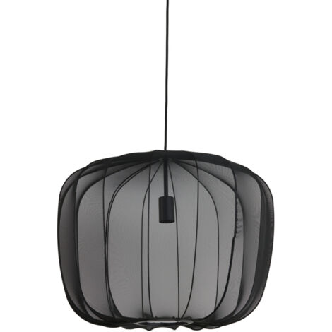 Light & Living - suspension - Plumeria - noir - textile - Ø 60cm
