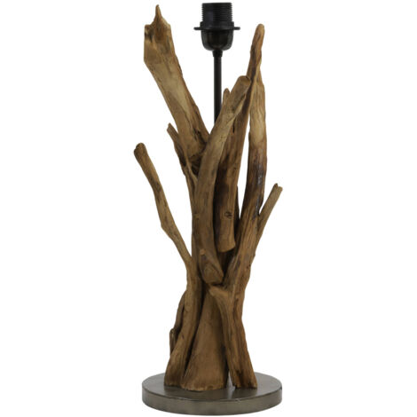 Light & Living - tischlampe - Bluma - braun - holz - einzelne