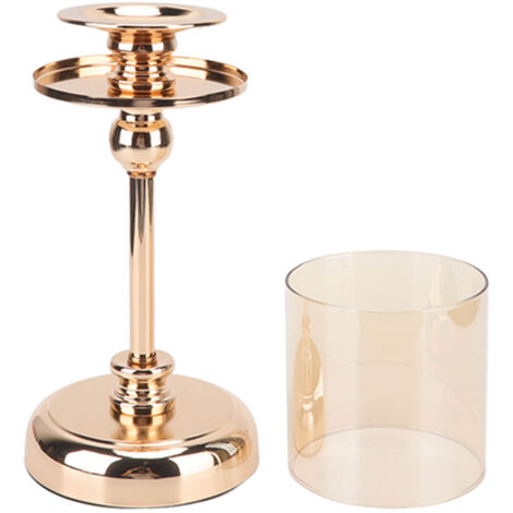 Light Luxury French Candlestick Ornament Table Candle Holder Romantic Candlelight Dinner Decorative Props Champagne Gold