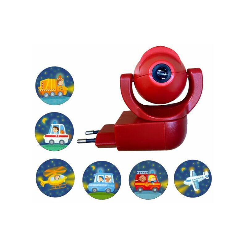 Hoopzi - Light-Sensing Auto-Control led Projection Night Light for Kids Room (Red)