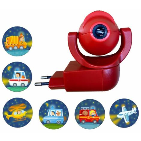 Light-Sensing Auto-Control LED Projection Night Light for Kids Room (Red)