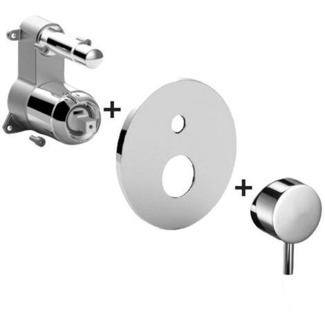 Light set esterno miscelatore incasso doccia (2 uscite) con deviatore a pulsante LIGBOX015CR