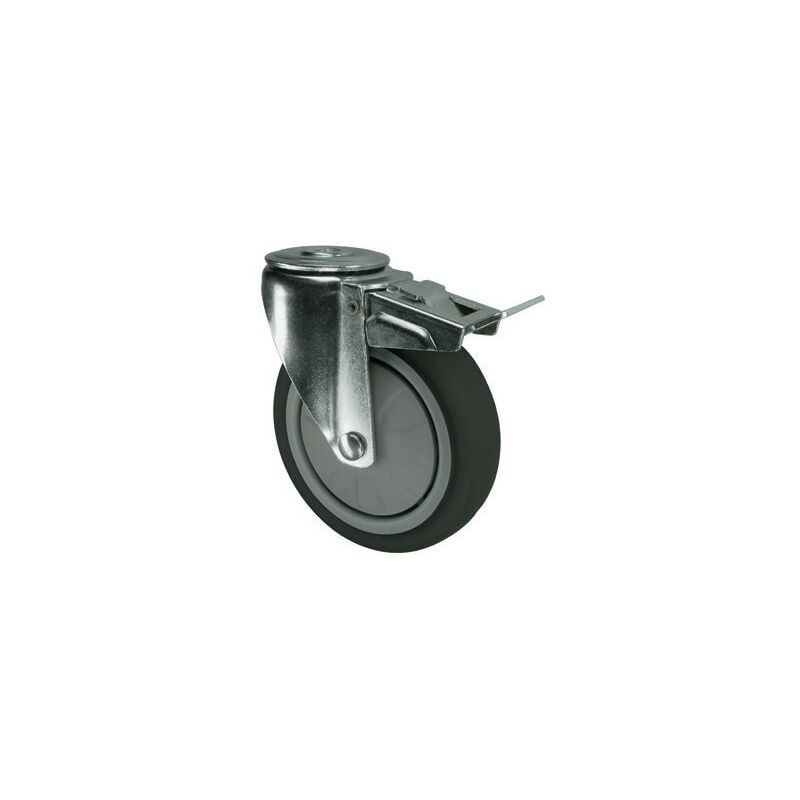 Atlas Workholders - Braked Swivel Bolt Hole 1 25mm Rubber Tyre