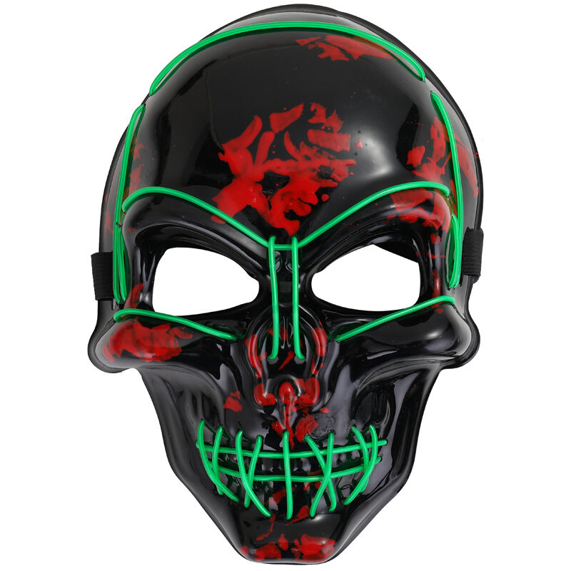 

Light Up LED Skeleton Skull Mask HalloweenHoliday Light Disfraz Accesorio Scary Scary Party Mask, Verde