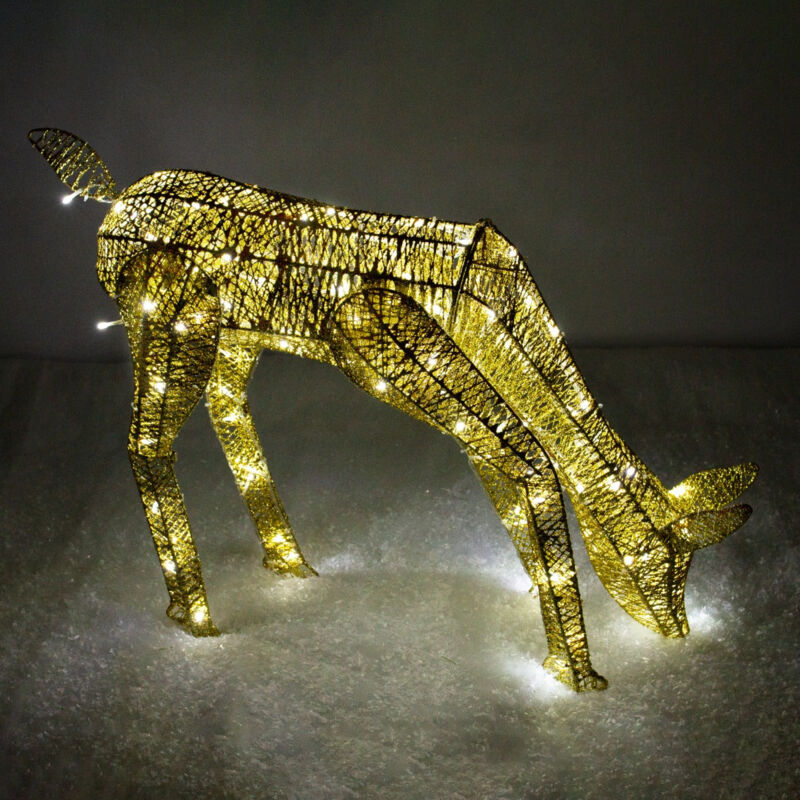 Light-Up Reindeer Gold Grazing Doe 61cm