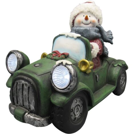 Light Up Santa and Reindeer Christmas Figurine (Xmas List LED Ornament Decoration)