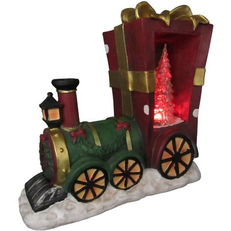 Light Up Train Christmas Decoration (Xmas LED Lighted Figure Festive Home Decor)