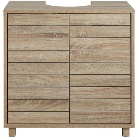 main image of "Light Wood Effect Bathroom Storage Under Sink Cabinet - Oak effect"