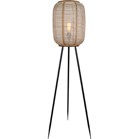 RGB LED Steh Decken Fluter Bambus Holz Leuchte Stamm Bambus Deko Lampe DIMMER 