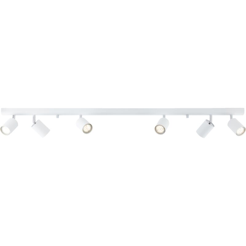 Lightbox - Decken Strahler Spotbalken 6 flammig schlicht 119x9cm Köpfe schwenkbar 6x GU10 Metall, weiß'-'LB00000383