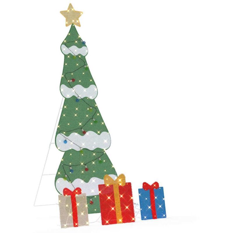 Lighted Christmas Tree With 3 Gift Boxes 2d Warm White 150 Cm Vidaxl