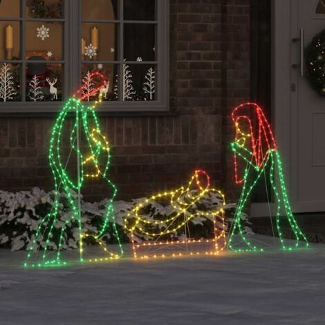 Lighted Nativity Scene Multicolour 112 x 72 cm PVC vidaXL
