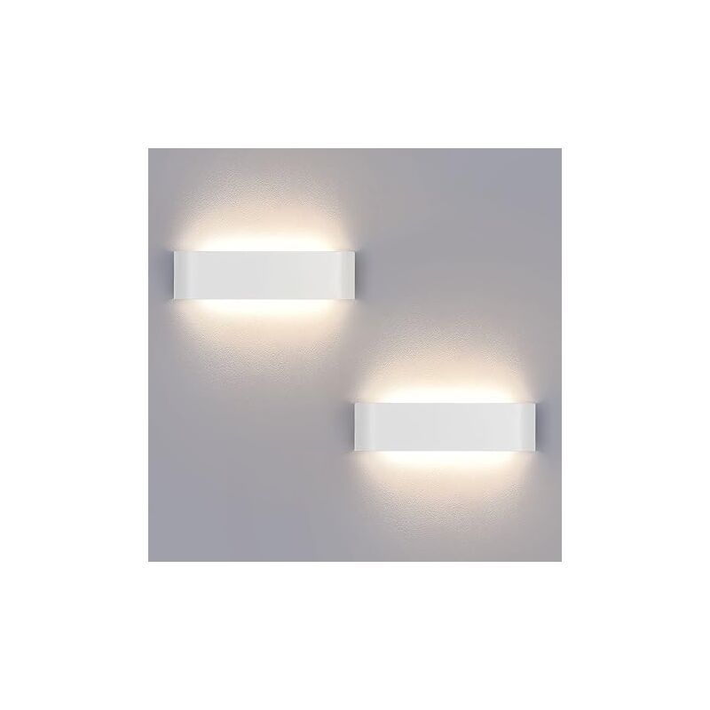 Lightess - 2pcs Applique Murale led Blanc Luminaire Aluminium