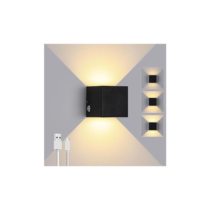 Lightess - Applique Murale Interieur Moderne LED,Noir Chaud 1pcs