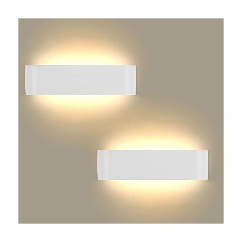 Lightess 2Pcs Applique Murale Interieur LED 16W Blanc Chaud