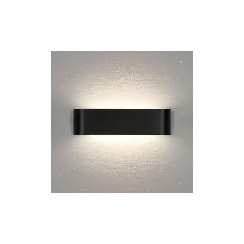 Lightess - Applique Murale Interieur led 30cm Noir Blanc Neutre