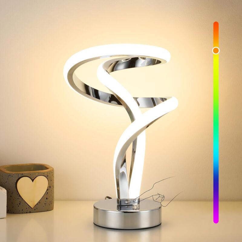 Lightess - Lampe de Chevet led, Lampe de Table Dimmable rgb