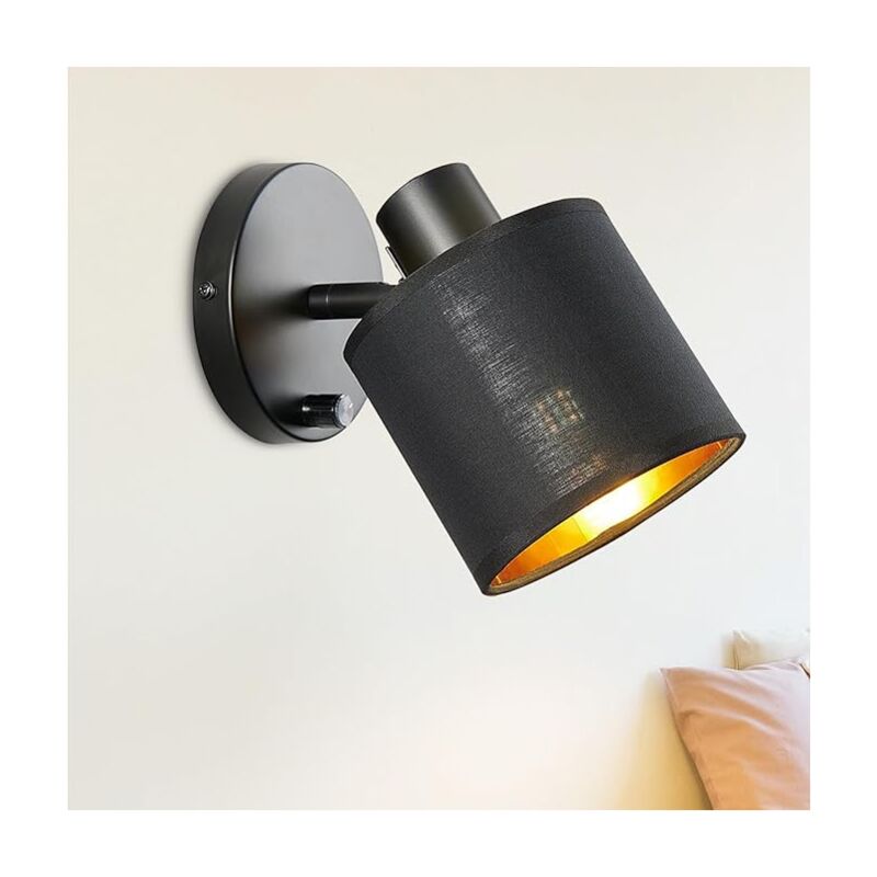 Lampe Murale Industrielle Retro E27 Douille,Noir - Lightess