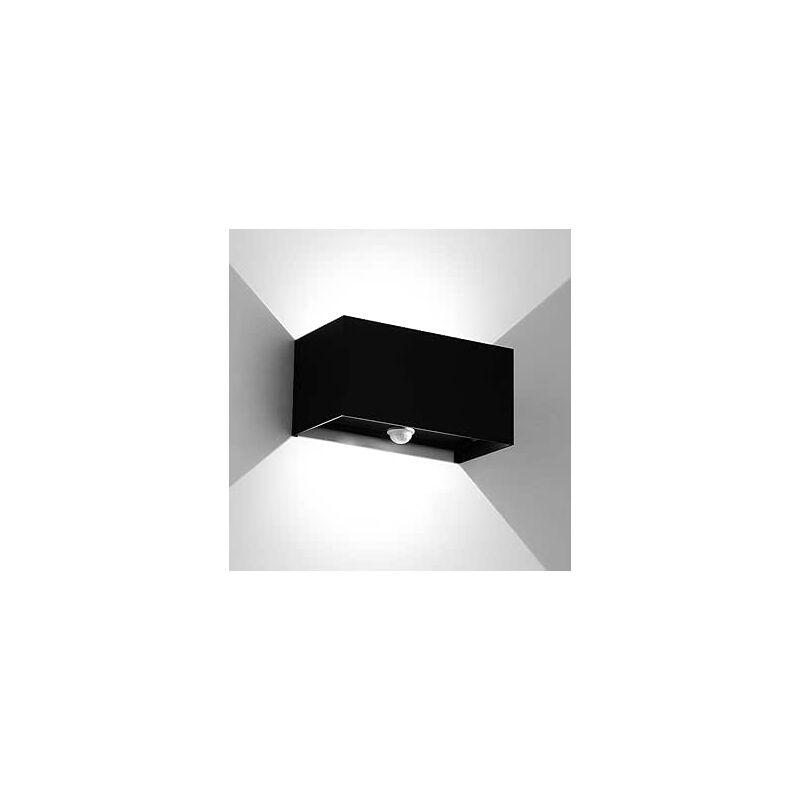 Led Applique Murale Extérieur , Blanc Froid , Noir - Lightess