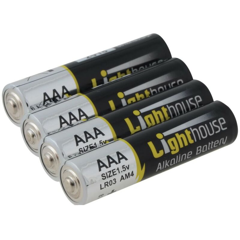 4 Pack aaa Alkaline Batteries LR03 1120 mAh l/hbataaa - Lighthouse