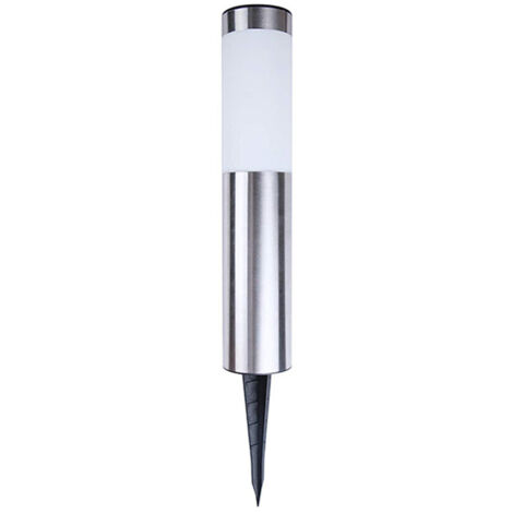 Lighting Lampade Exterieur Chemin Borne lumineuse en acier inoxydable E27 Jardin Patio Porche Allée (Argent , Moyen)