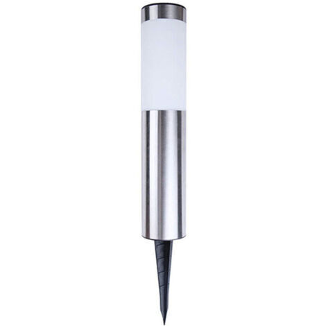 Lighting Lampade Exterieur Chemin Borne lumineuse en acier inoxydable E27 Jardin Patio Porche Allée (Argent , Moyen)