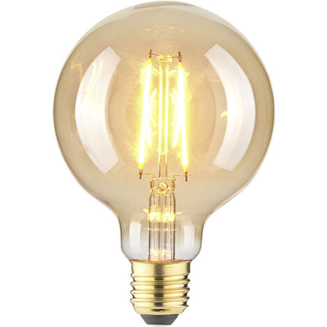 LightMe LM85060 LED  E27 Globeform 4.5 W Bernstein (Ø x L) 95 mm x 140 mm  1 St.