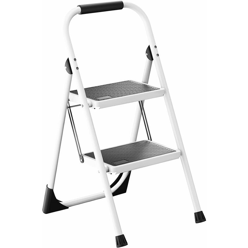 Briefness - Lightweight 2 Step Folding Step Ladder with Handgrip Anti-Slip Sturdy and Wide Pedal Multi-Use for Household and Office ,Handgrip Step