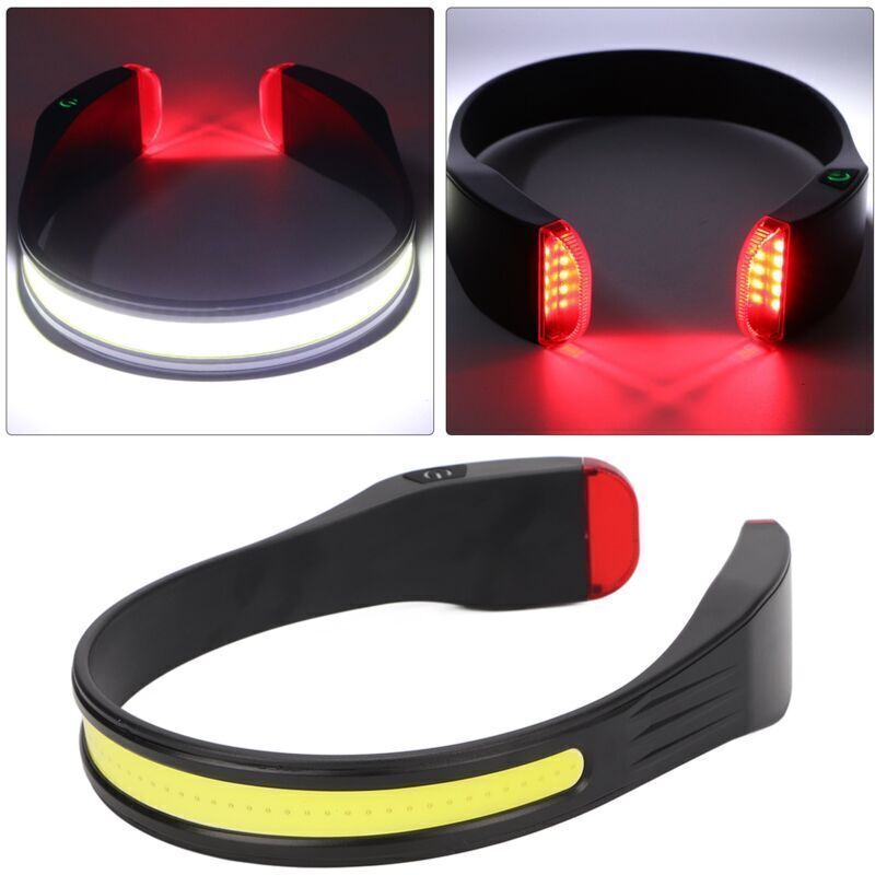 Lightweight and soft red LED headlamp, IPX4 waterproof and comfortable portable COB headlamp for outdoor camping.