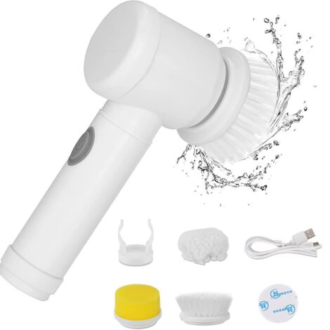 Lightweight cordless electric bathroom cleaning brush, motorized accessory, tool for easy cleaning, multi-purpose device for bathtub, sink, tile grout, wall, floor