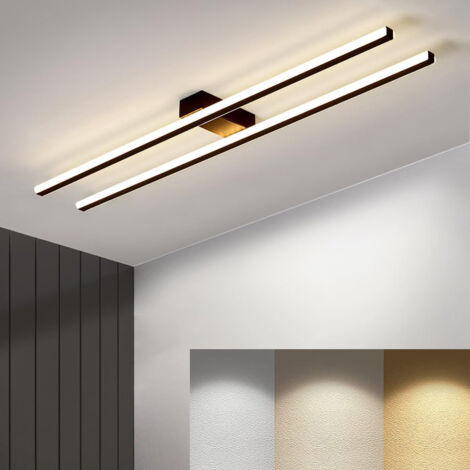 Lignaux LED industriels pour plafonds, doubles luminaires linéaires géométriques, luminaires LED pour couloirs, éclairage décoratif (tricolore)