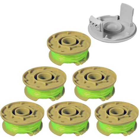 Ligne de bobine de rechange pour coupe-bordures compatible pour Ryobi One Plus + AC80RL3,11ft Bobines de rechange à alimentation automatique pour Weed Eater de 0,08 pouce pour coupe-bordures sans fil 