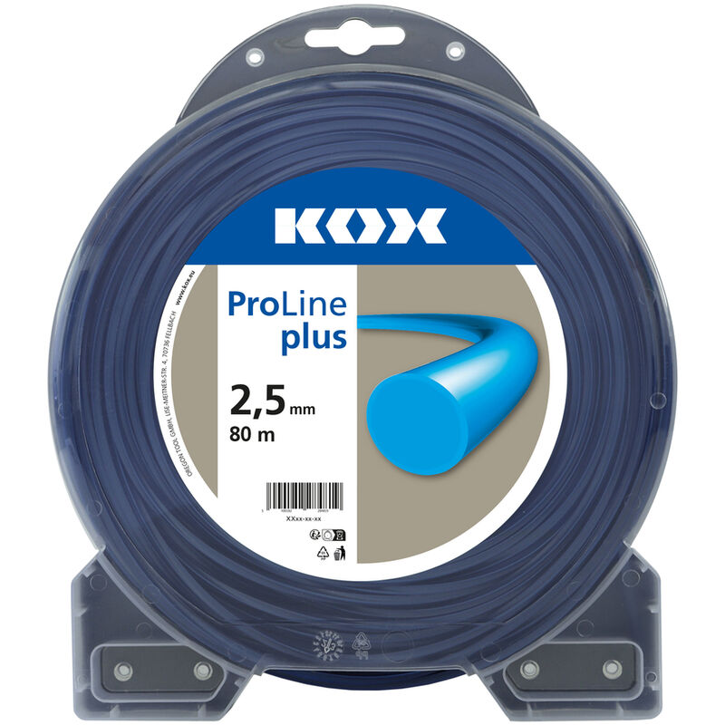KOX - Ligne de débroussaillage ProLine Plus ronde 2,5 mm de diamètre, 80 m de longueur